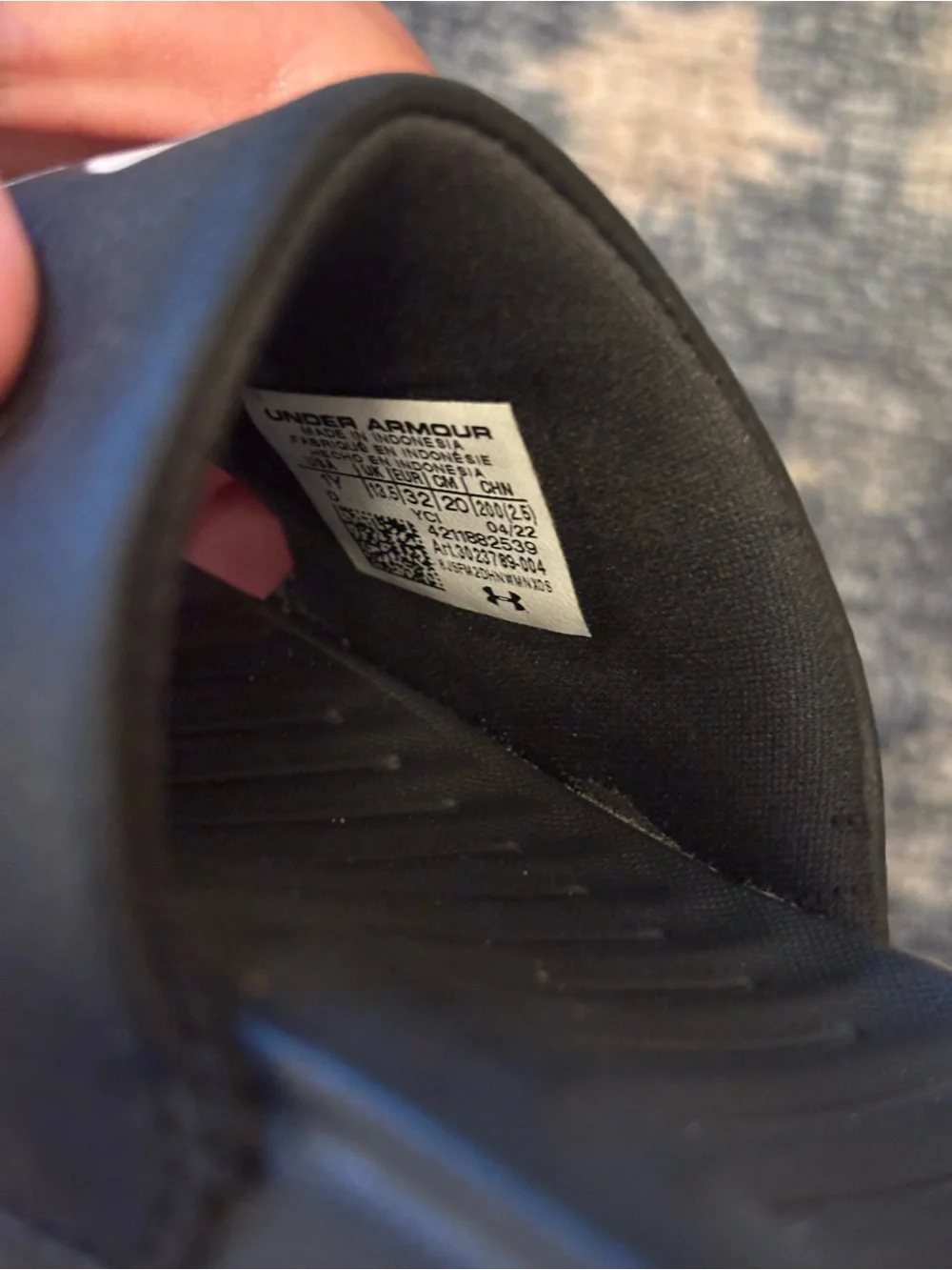 Under Armour Black Kids Slide Sandals with White Logo